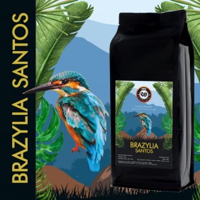 Kawa ziarnista świeżo palona Brazylia Santos 1kg Arabika Nigra Premium Coffee